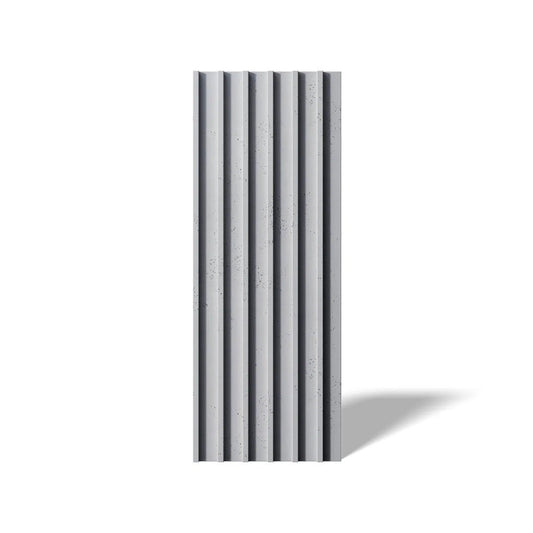 Concrete 3D Wall Panel RIFT L front view on white background DecorMania.eu
