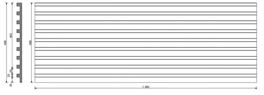 Dimensions of 3D Concrete Wall Panel RIFT M  | DecorMania UK