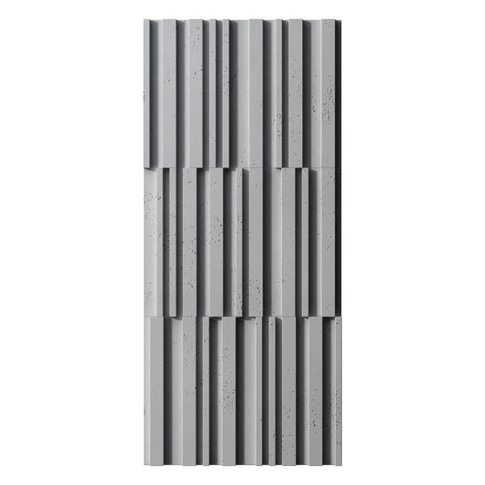 3D Concrete Wall Panels RIFT MIXED colour swatch on white background DecorMania UK