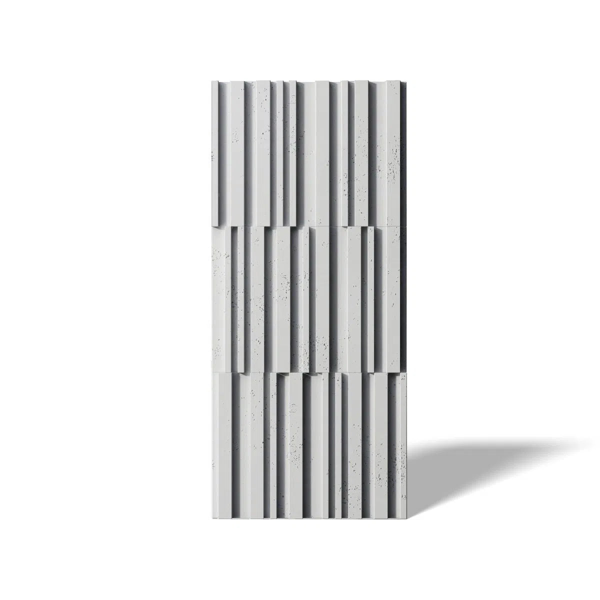 Concrete 3D Wall Panel RIFT MIXED on white colour background DecorMania.eu