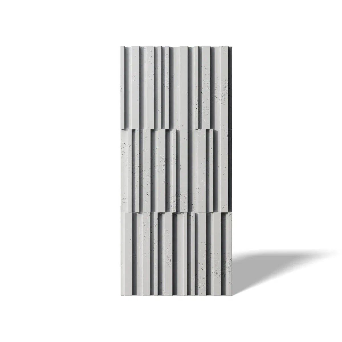 Concrete 3D Wall Panel RIFT MIXED on white colour background DecorMania.eu