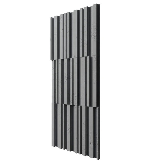 Concrete 3D Wall Panel RIFT MIXED on white background DecorMania.eu