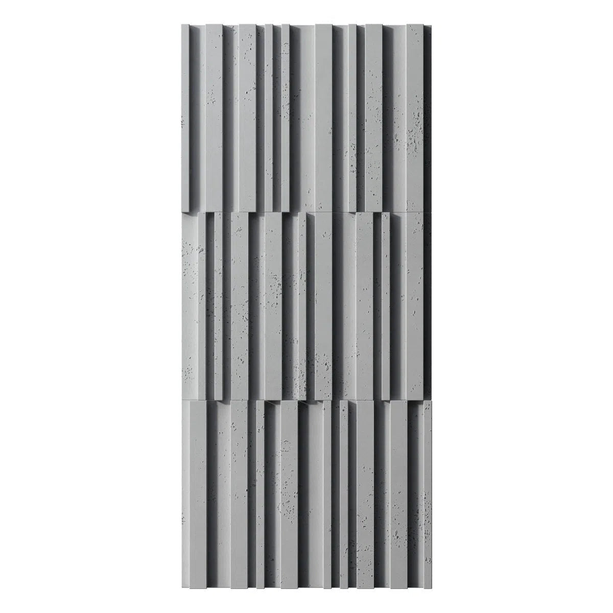 Concrete 3D Wall Panel RIFT MIXED front viev on white background DecorMania.eu
