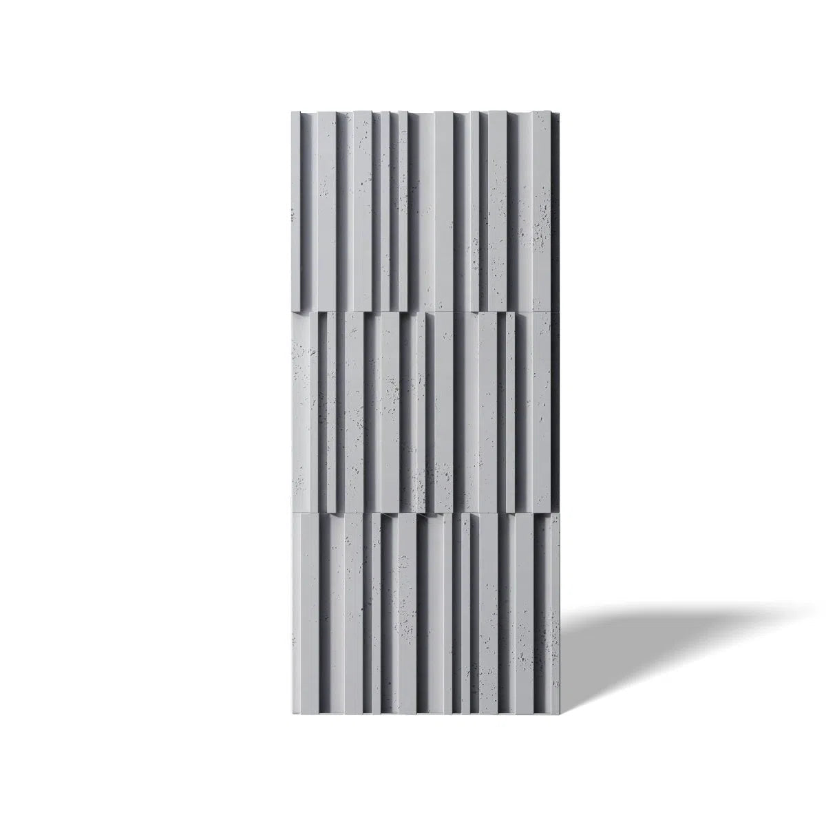 Concrete 3D Wall Panel RIFT MIXED on white background DecorMania.eu