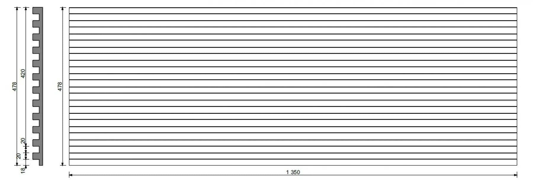 DIMENSIONS OF D Concrete Wall Panel RIFT S | DecorMania UK