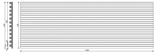 DIMENSIONS OF D Concrete Wall Panel RIFT S | DecorMania UK