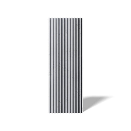 Concrete 3D Wall Panel RIFT S front view on white background DecorMania.eu