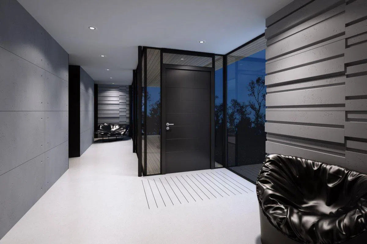 Concrete 3D Wall Panel ROOFTOPS in modern interior DecorMania.eu