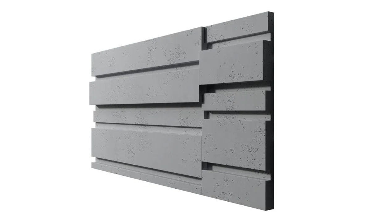 Concrete 3D Wall Panel ROOFTOPS on white background DecorMania.eu