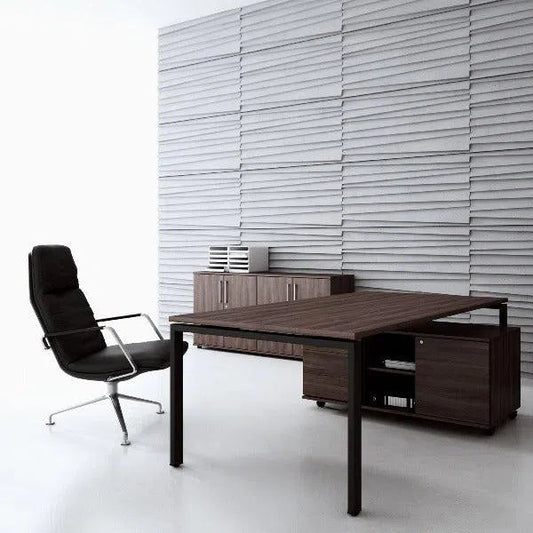Concrete 3D Wall Panel SHUTTERS in office interior DecorMania.eu