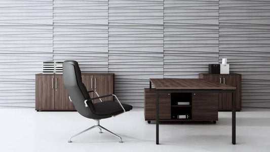Concrete 3D Wall Panel SHUTTERS in modern office interior DecorMania.eu