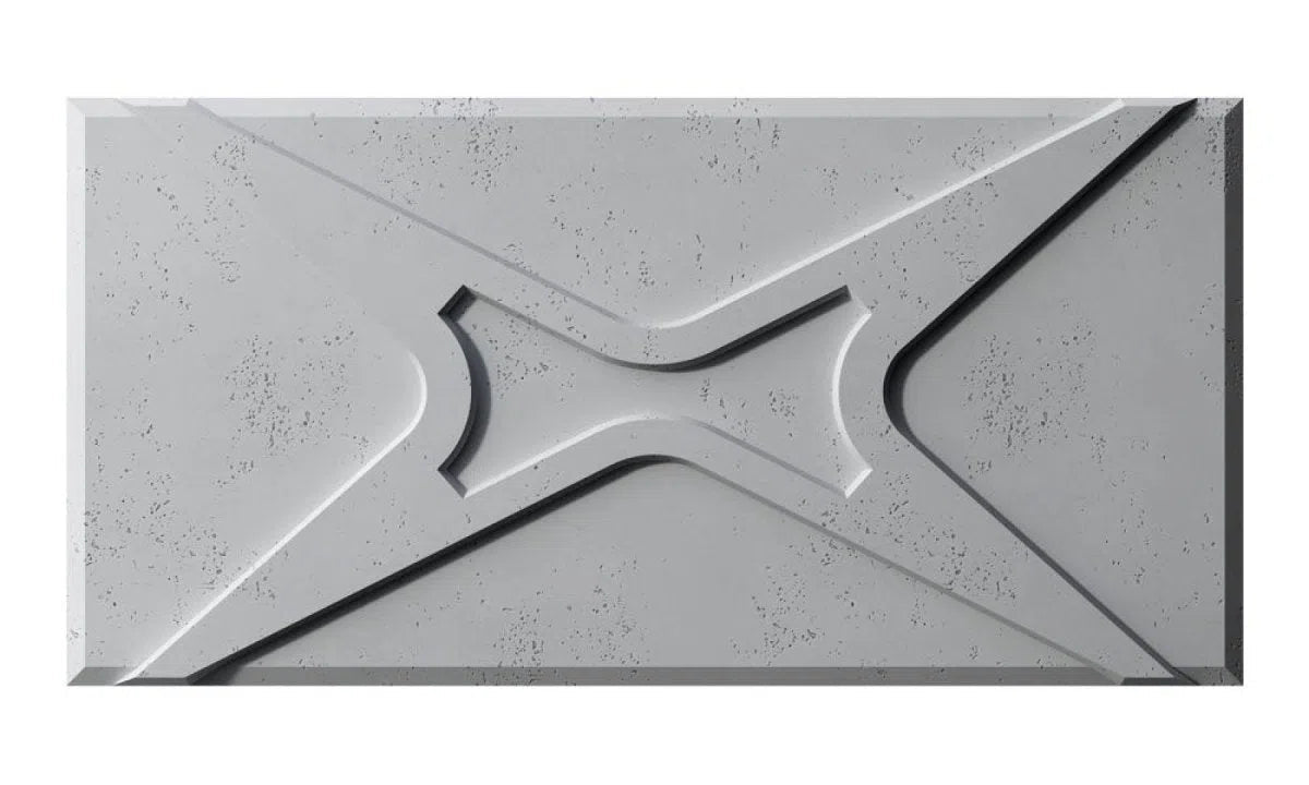 Concrete 3D Wall Panel STARS front view on white background DecorMania.eu