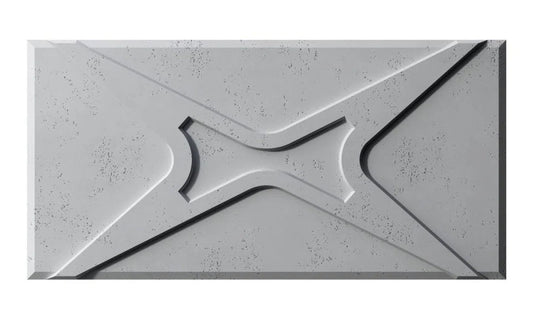 Concrete 3D Wall Panel STARS front view on white background DecorMania.eu