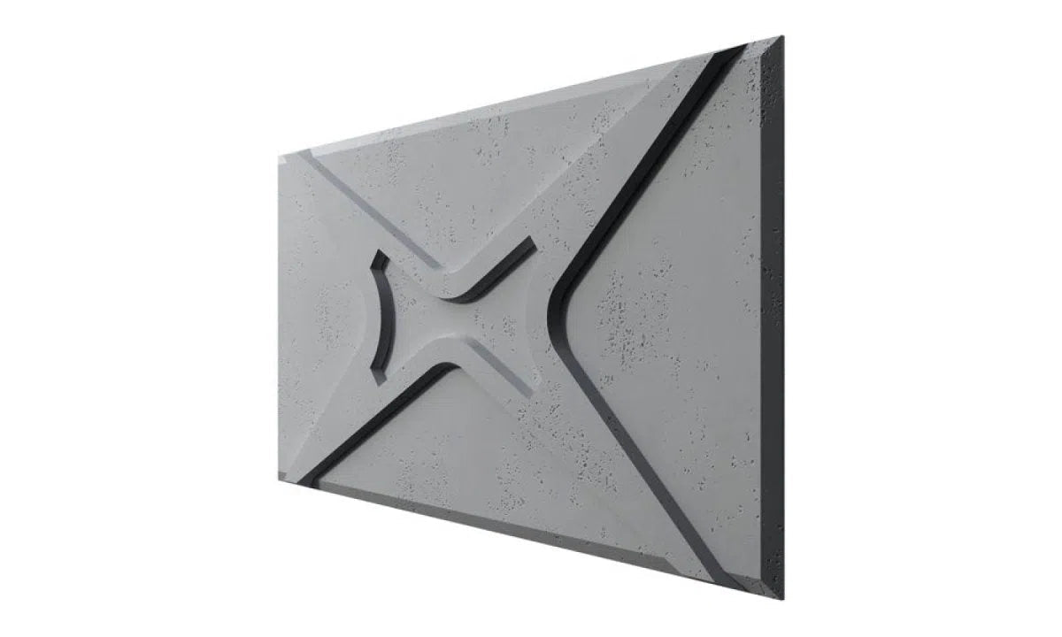 Concrete 3D Wall Panel STARS on white background DecorMania.eu