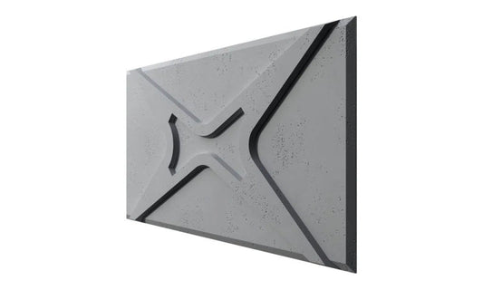 Concrete 3D Wall Panel STARS on white background DecorMania.eu