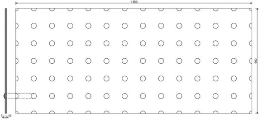 Concrete 3D Wall Panel STEEL DOTS measuremants on white background DecorMania.eu