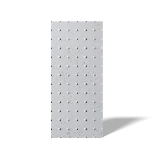 Concrete 3D Wall Panel STEEL DOTS front view on white background DecorMania.eu