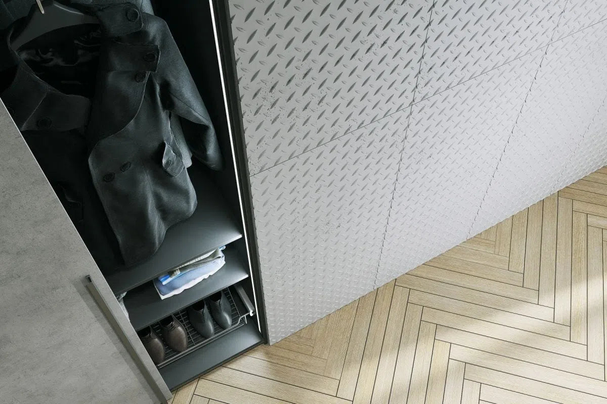 Concrete 3D Wall Panel STEEL SHEET texture closeup DecorMania.eu
