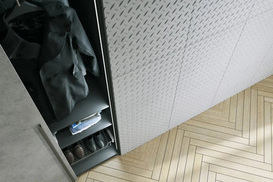 Concrete 3D Wall Panel STEEL SHEET texture closeup DecorMania.eu