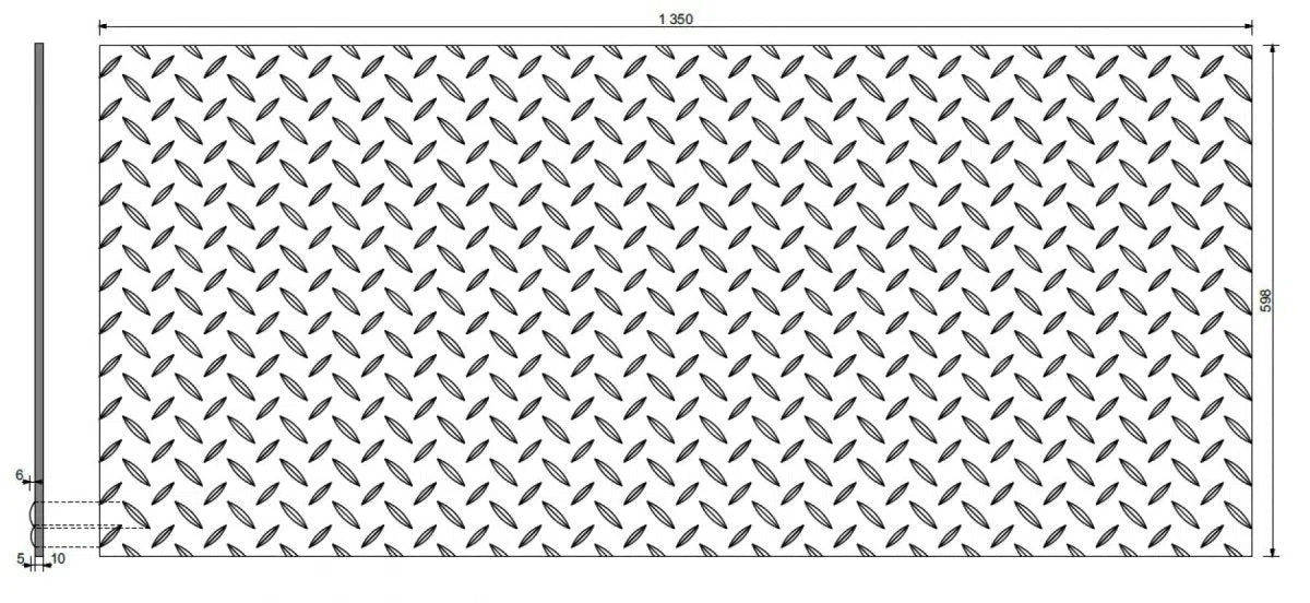 Concrete 3D Wall Panel STEEL SHEET with dimensions  on white background DecorMania.eu