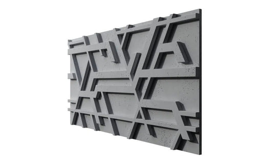 Concrete 3D Wall Panel STELLAR on white background DecorMania.eu