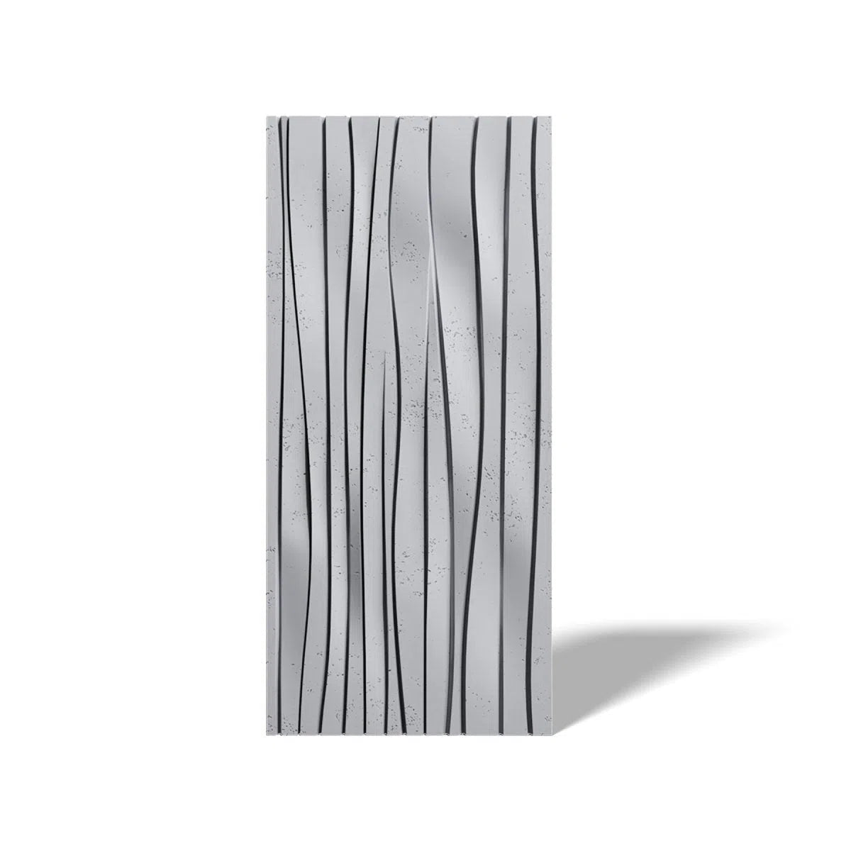 Concrete 3D Wall Panel WAVES Natural Dark S95 on white background DecorMania.eu