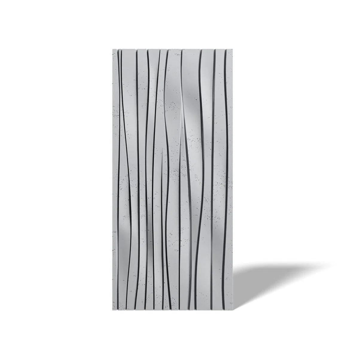 Concrete 3D Wall Panel WAVES Grey S51 on white background DecorMania.eu