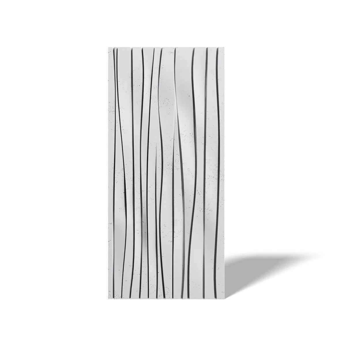 Concrete 3D Wall Panel WAVES Silver B0 on white background DecorMania.eu