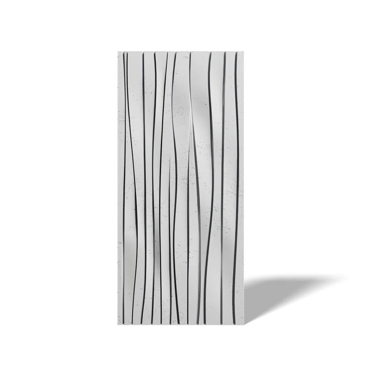 Concrete 3D Wall Panel WAVES Light Grey B1 on white background DecorMania.eu