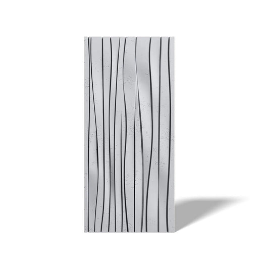 Concrete 3D Wall Panel WAVES front view on white background DecorMania.eu