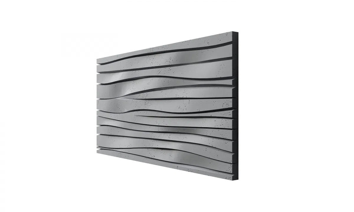 Concrete 3D Wall Panel WAVES on white background DecorMania.eu