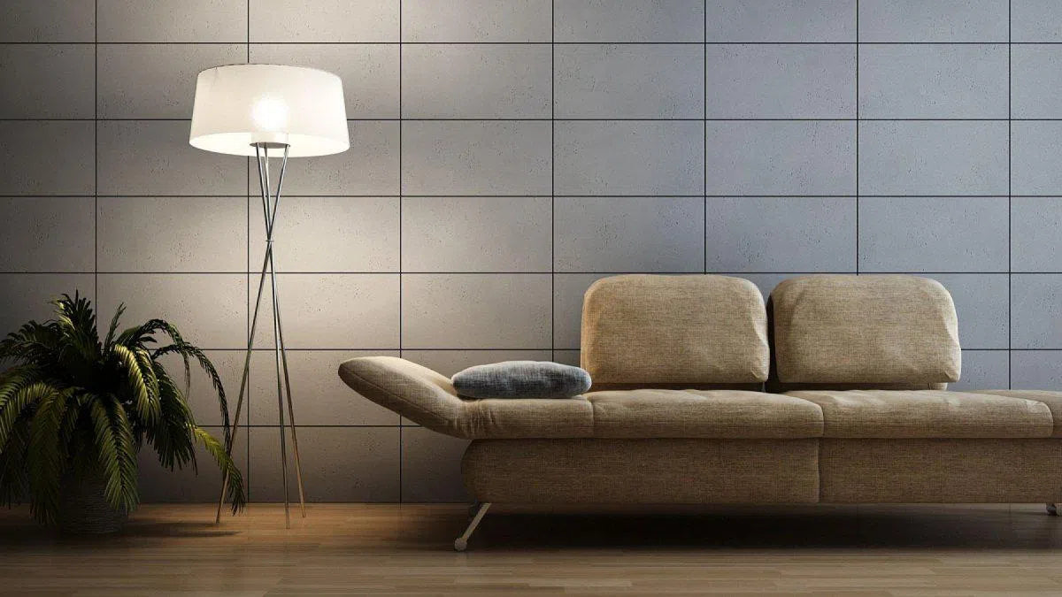 Concrete Wall Panel INTERIOR 60 x 30 cm in modern living room interior DecorMania.eu