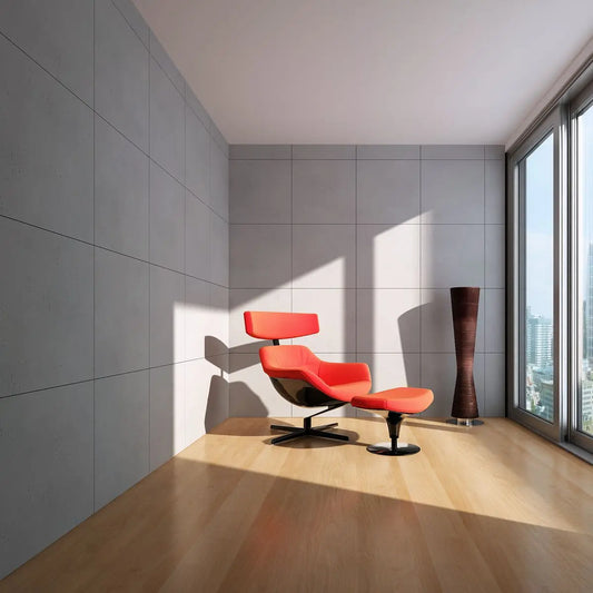 Concrete Wall Panel INTERIOR in modern living room interior 60 x 60 cm DecorMania.eu