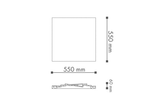 Dimensions of CS5 ARSTYL Square Ceiling Rose DecorMania.eu