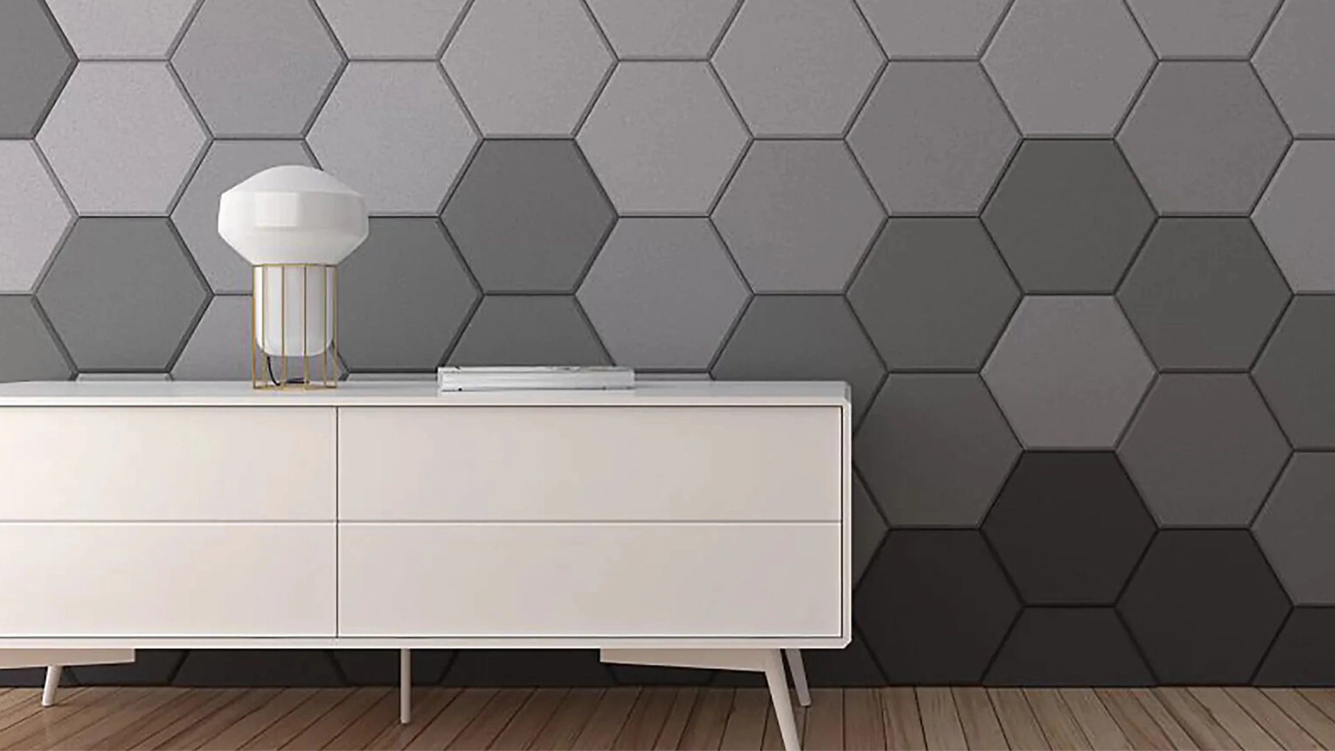 Fluffo IZO Soundproof Soft Wall Panel grey feature wall