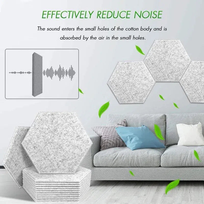 HEXA Felt 3D Panel - WHITE 3pcs. - DecorMania.eu