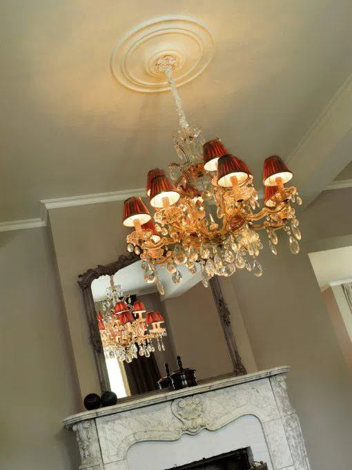 JULIA (R15) ARSTYL Ceiling Rose with a gold chandelier DecorMania.eu