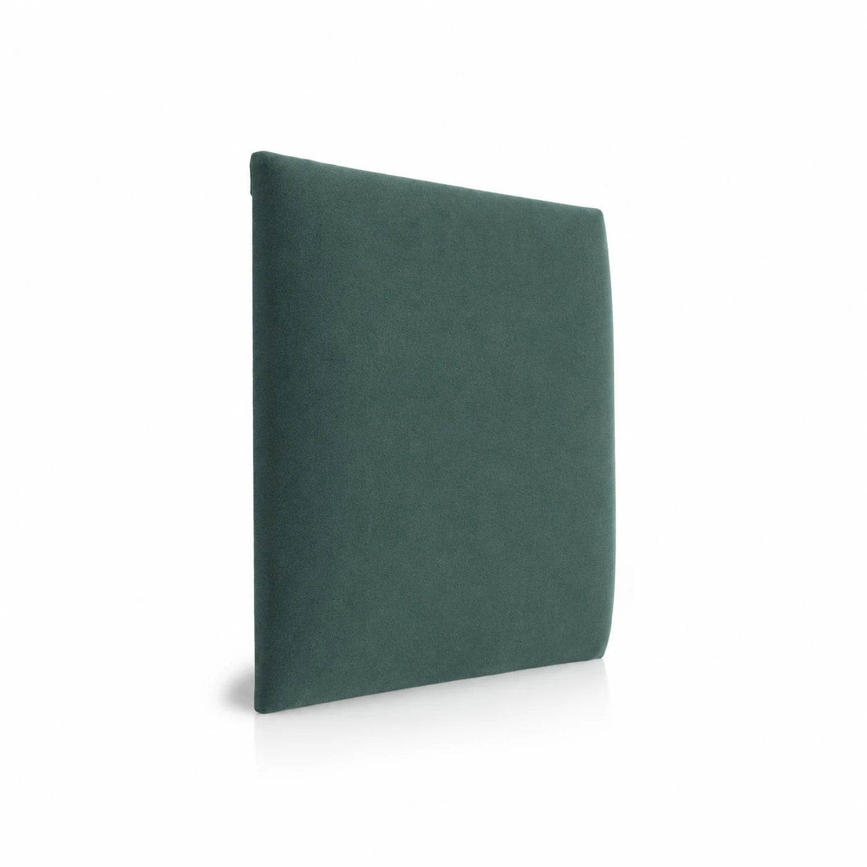 Muted Teal upholstered padded wall panel in soft fabric finish