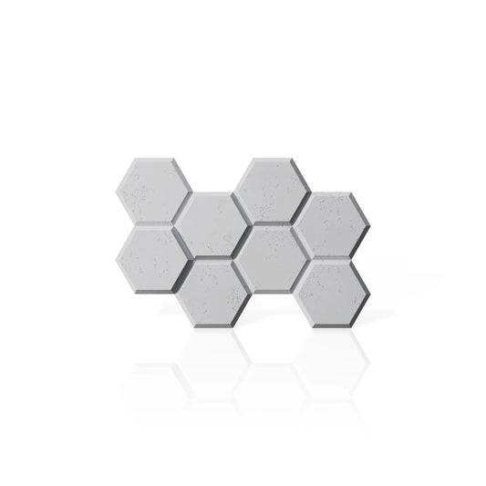 3D Concrete Wall Panels HEXAGON colour swatch on white background DecorMania EU