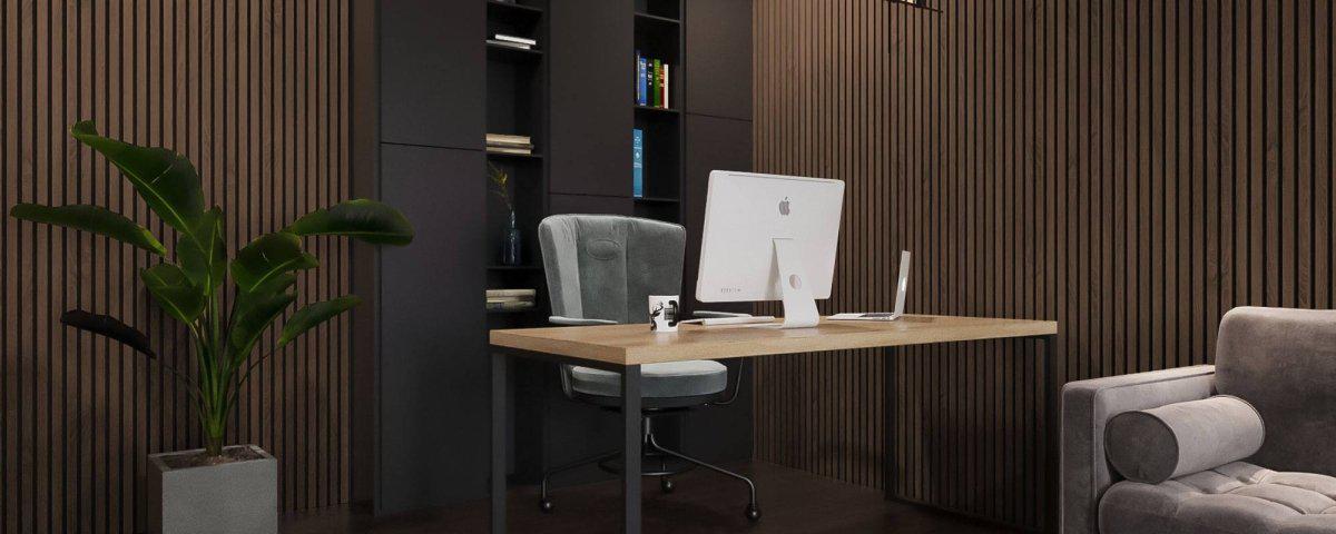 Smoked Oak Acoustic Slats Wall Panel 280 x 60 - DecorMania.eu