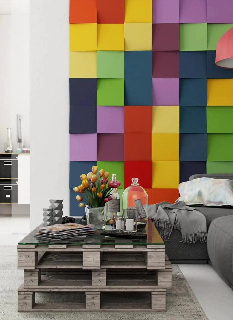 3D Soft Acoustic Wall Panels in colorful interior Decormania
