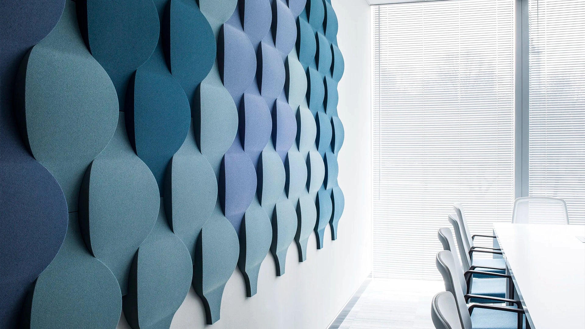 3D Soft Acoustic Wall Panels in white interior Decormania