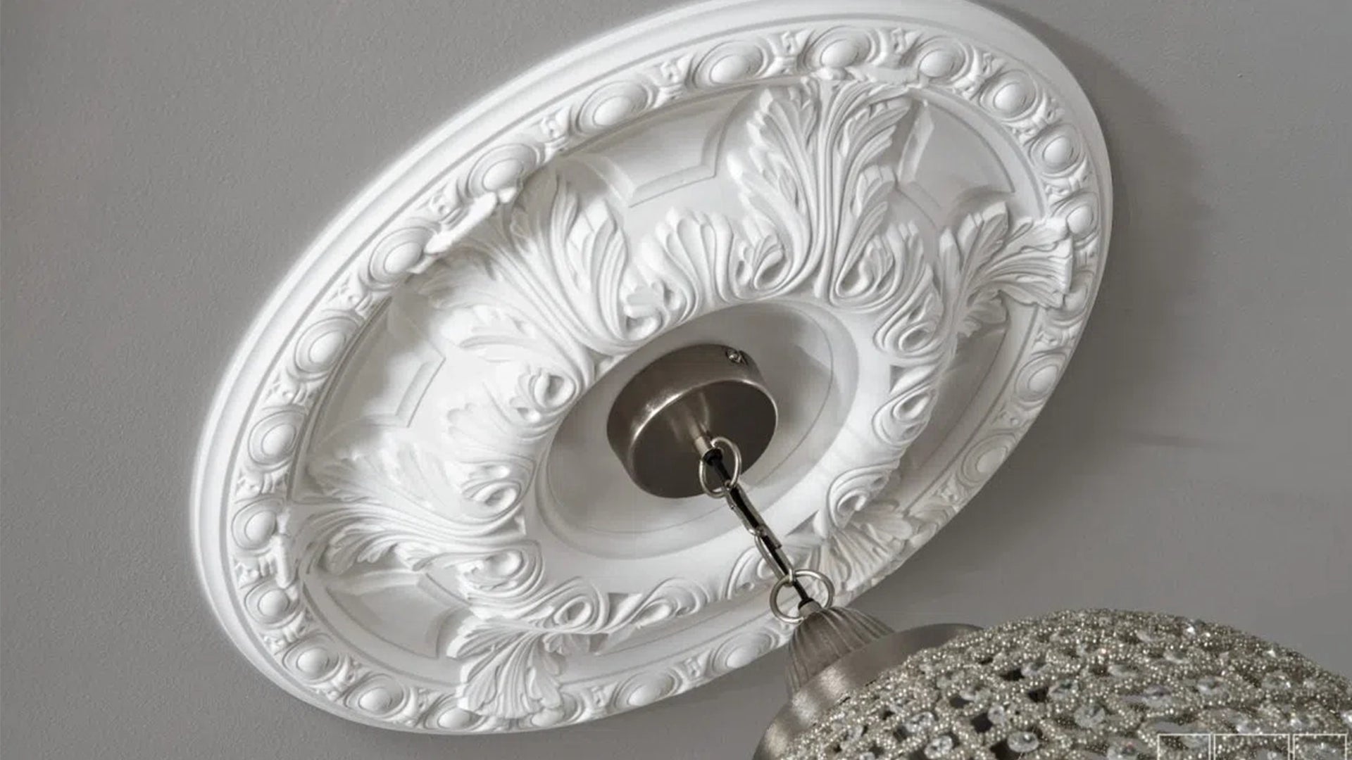 NMC ARSTYL Ceiling Rose Mounted on grey ceiling