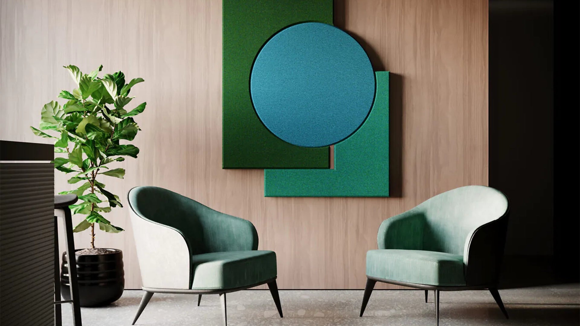 Acoustic Wall Art Panels CLASSIC 1 in cozy sitting area Decormania eu