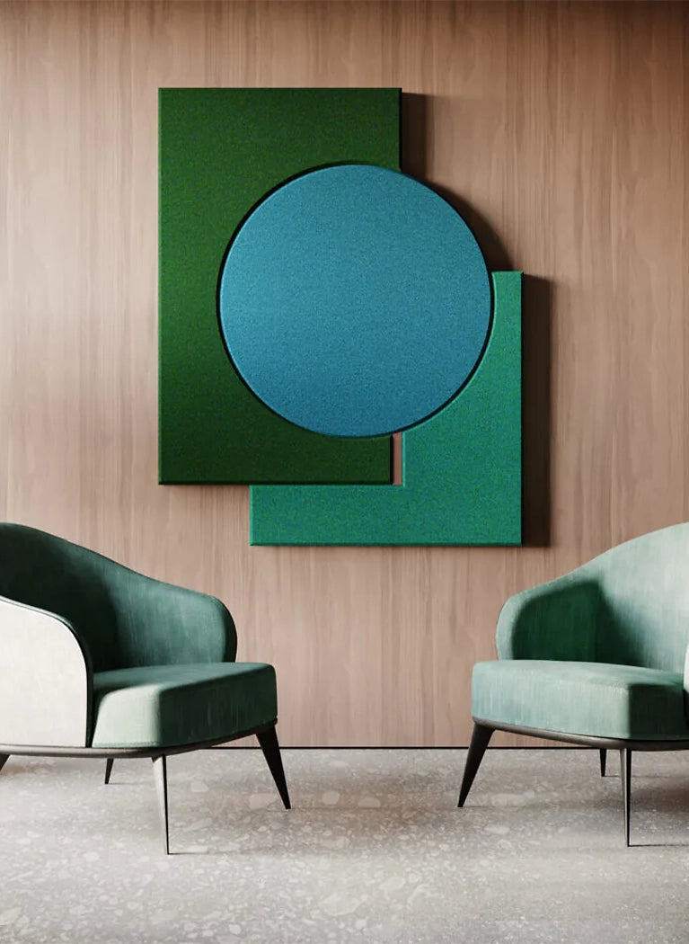 Acoustic Wall Art Panels CLASSIC 1 in cozy sitting area Decormania eu