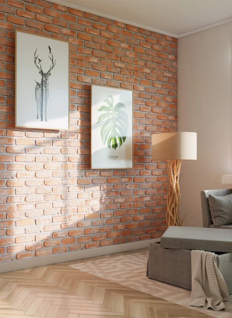 Brick Slips LOFT Gypsum Interior - box red brick feature wall Decormania.eu