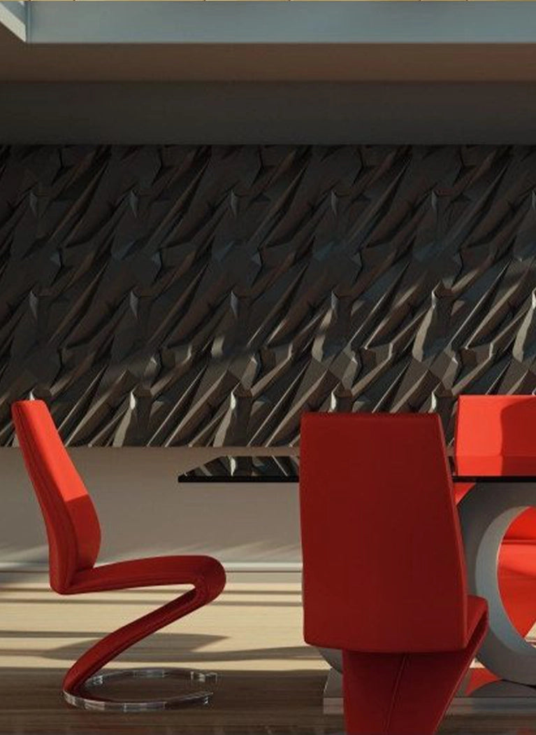 CRUSHED ROCK Gypsum 3D Wall Panels in modern dining room interior DecorMania.eu