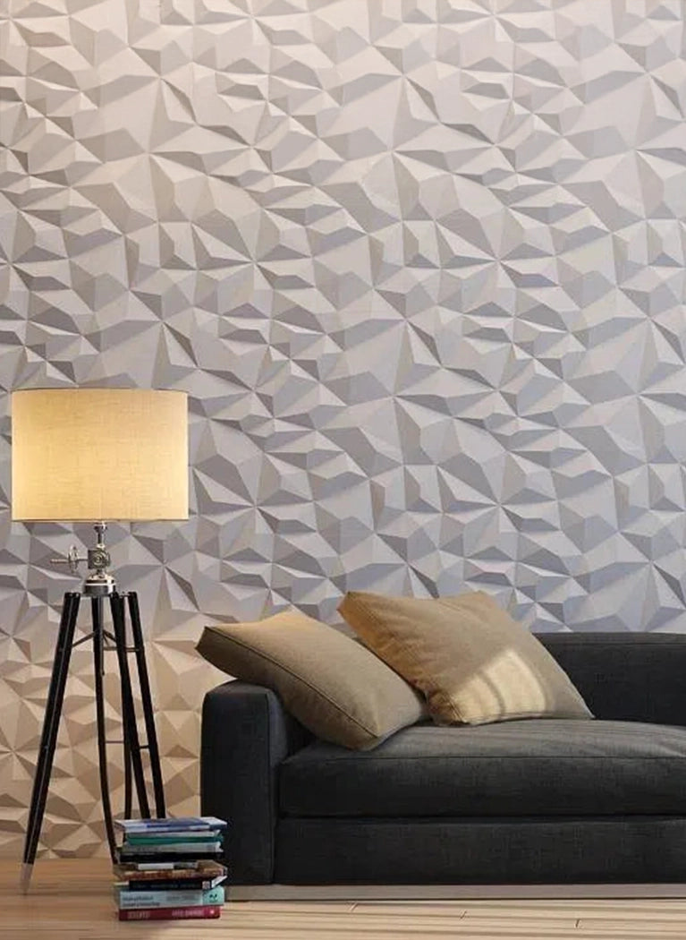RHINESTONE Gypsum 3D Wall Panels  Accent Wall in living room interior DecorMania.eu