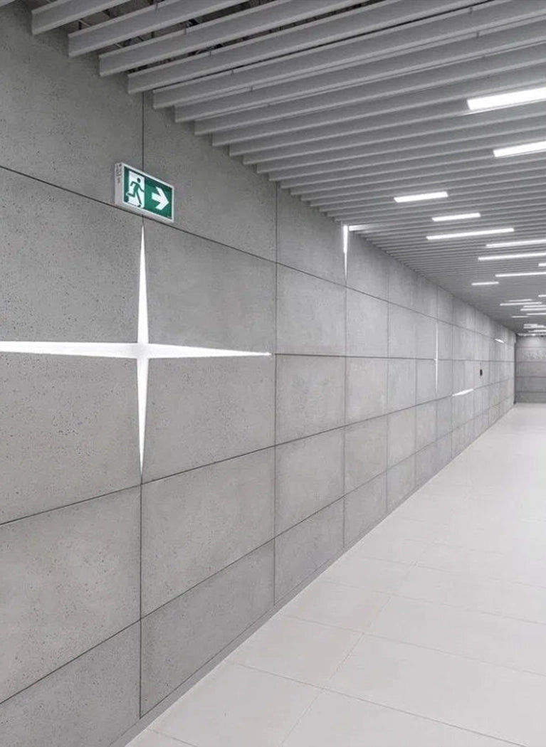 Decorative Industrial Concrete Wall Panel in hallway interior