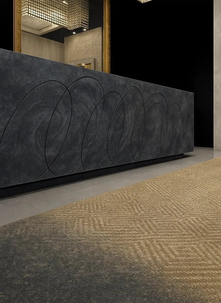 CONCREO® Faux Concrete Decorative Panels - Dark Old Looking in reception interior Decormania eu